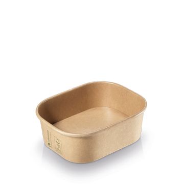 FSC® Kraft/PLA container 500ml/125x105x64mm