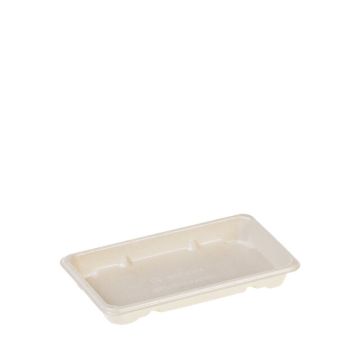 Suikerriet/PLA coated food tray 14,3x8,1x1,8cm