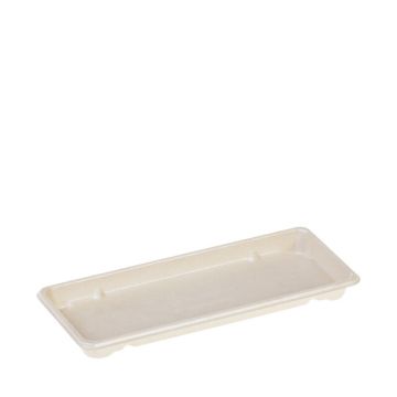 Suikerriet/PLA coated food tray 21,5x8,8x1,8cm