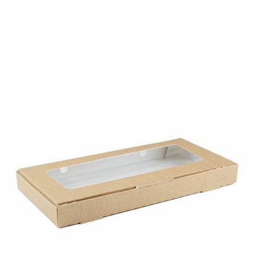 Kraft window box half pizza 300x150x30mm