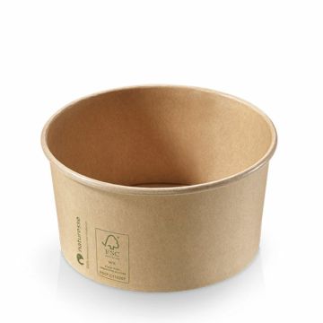 FSC® Kraft/PLA saladebowl 1000ml/15cmØ x 7,8cm