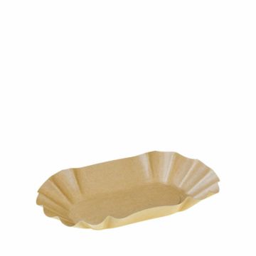 FSC® Kraft ovaal schaal met vetbarrière 9x16x3cm