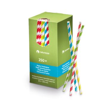 FSC® paper straws color mix 200 x 6 Ø mm