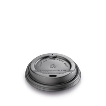 CPLA Lid for Coffee Cup 8 oz / 240 ml - Black