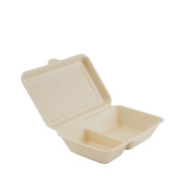 Sugar cane menu box 24x16x6cm/1000ml brown 2 compartments