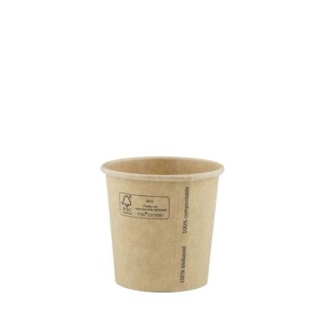 FSC® Kraft/PLA-Becher 4oz/120ml/62mm Ø