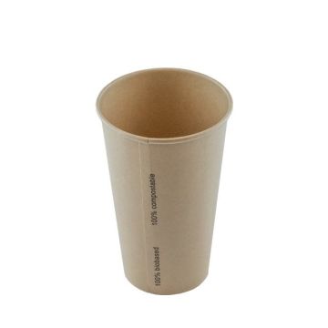 Bamboo cardboard/PLA milkshake cup 16oz/480ml/90mm Ø