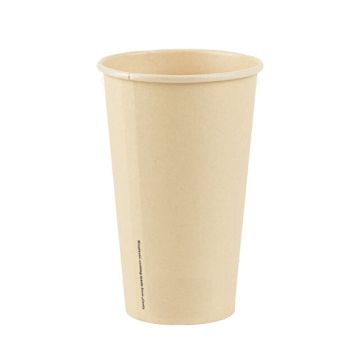 Bamboo cardboard/PLA milkshake cup 22oz/660ml/90mm Ø