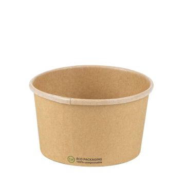 Kraft/PLA food container 12oz/360ml/105mm Ø x 61mm