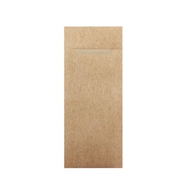 Kraft bestekpochette 85x200mm + eco servet