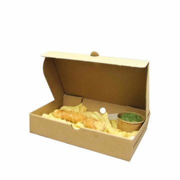 Kraft fish and chips snackbox 22x12x4cm