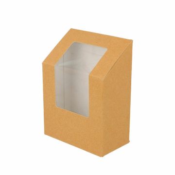 Kraft-Tortilla-Box 9,2 x 5,1 x 9,2/12,5 cm