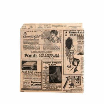 Grease-free snack bag newspaper brown 17x18cm