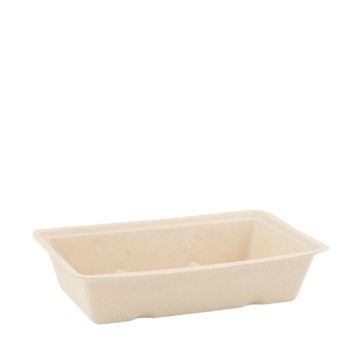 Sugar cane snack tray A13 brown