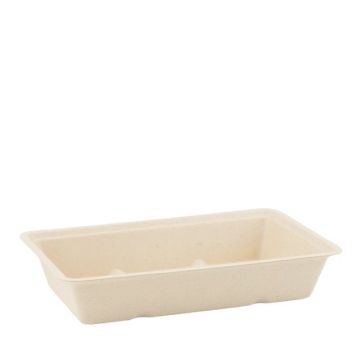 Sugar cane snack tray A14 brown