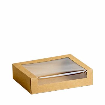 FSC® Kraft/PLA sushi box M 19.5x14x4.5cm