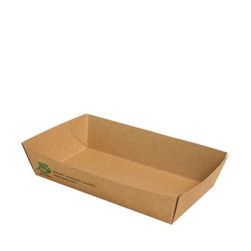 FSC® Cardboard/PLA coated snack tray A14 100% fair 15.5x8.5x3.5cm