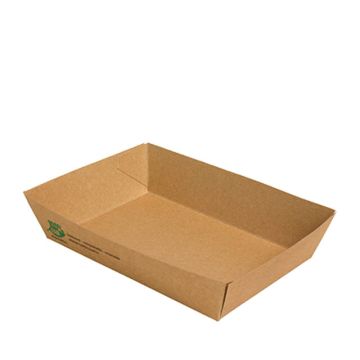 FSC® Cardboard/PLA coated snack tray A50 100% fair 16x11x4cm