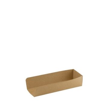 FSC® kraft/PLA hotdog tray 230x75x50mm