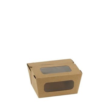 FSC® kraft/PLA window box 750ml/110x90x63mm