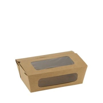 FSC® kraft/PLA window box 1000ml/16x10x6cm