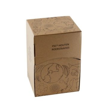 FSC® wooden stirrer 110mm dispenser box