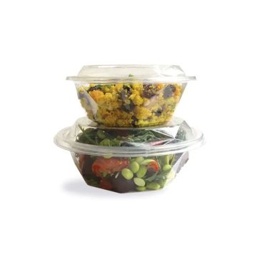 PLA diamond salad bowl + lid transparent 700ml