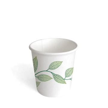 Paper Coffee Cup 7 oz / 210 ml - Green Leaves