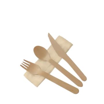 FSC® Wooden Cutlery Set 16 cm - Waxed