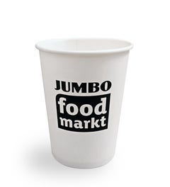 Koffiebeker 210 ml wit - JUMBO