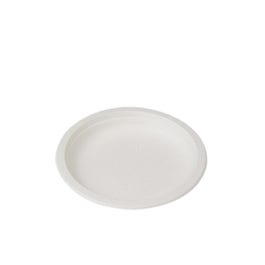 Compostable Round 1-Compartment Sugarcane Plates, 9 - Brown
