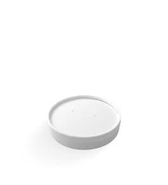 White Paper Lid for Food Containers 6-10 oz / 160-300 ml
